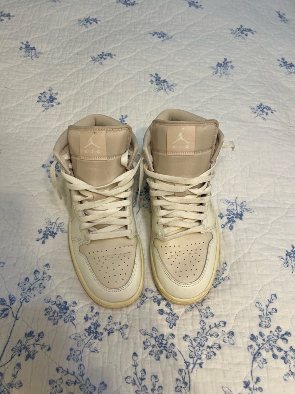 Jordan High-Top Sneakers in Cream and Beige